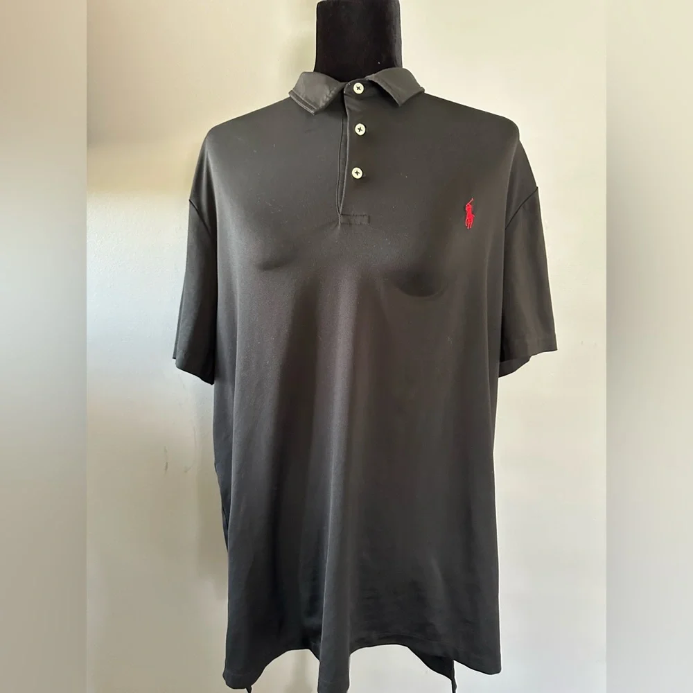 Polo by Ralph Lauren Black Shirt with‎ Red Emblem